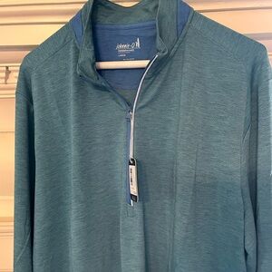Johnnie-O Teal Brewer Quarter Zip Performance Sz Large NWT